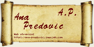 Ana Predović vizit kartica